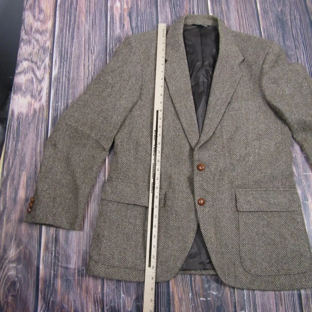 WFF By Farah‎ Sport Coat Mens 42R Brown Wool Herringbone Tweed Blazer Jacket